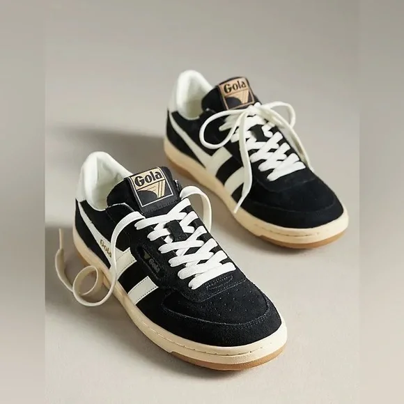 GOLA Exclusive Hawk Suede Sneakers Black Off White - Picture 1 of 11